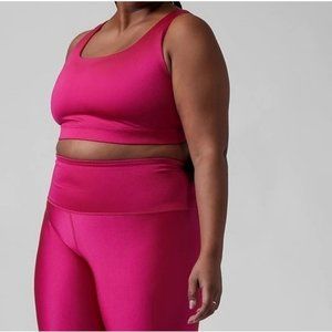 Athleta 984020 Exhale Shine Bra D-DD+ Cyclamen Hot Pink Sports Bra Women's 2X